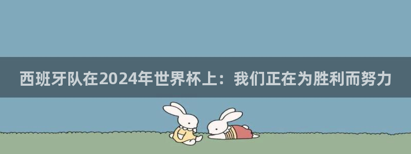 世界杯亚洲区预选赛赛程：西班牙队在2024年世界杯上：我们正在为胜利而努力